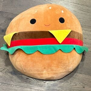 Large Squishmallows Cute Burger Plush Pillow